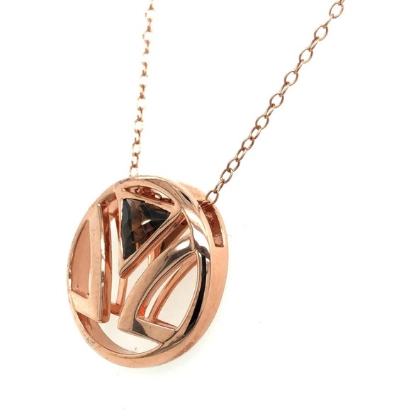 14k Levian Chocolate Quartz Pendant Necklace - Picture 3 of 7